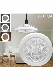 Pervaneli 42W LED Fan Ampul – Dimlenebilir, Kumandalı, 3 Işık Modlu
